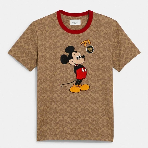 Disney x Coach Mickey Mouse Signature Designer T-Shirt ‘71 - NEW - Picture 1 of 4